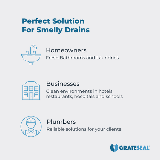 GrateSeal solution for smelly drains Homeowners, businesses and plumbers